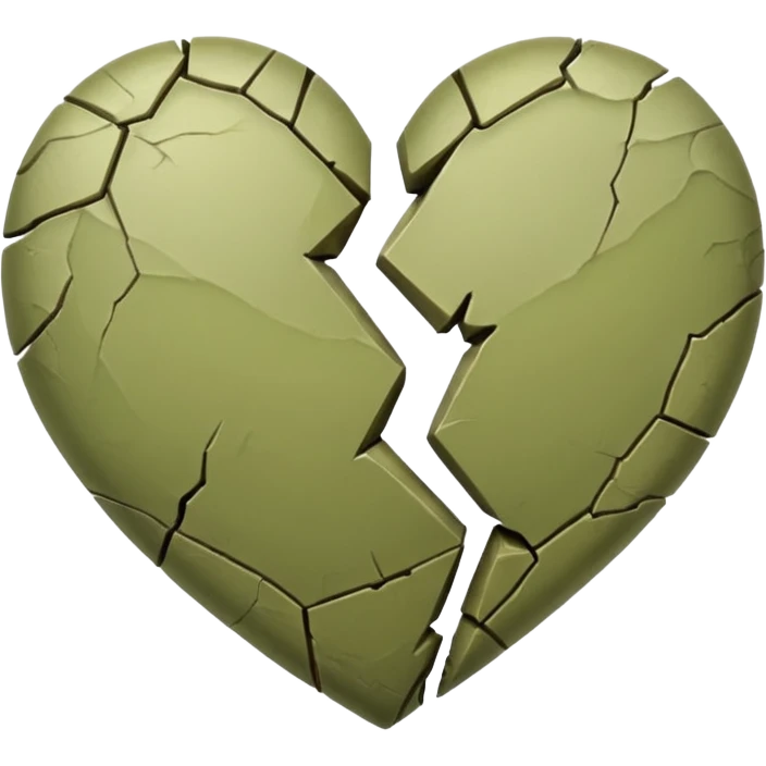 Pale olive broken heart emoji