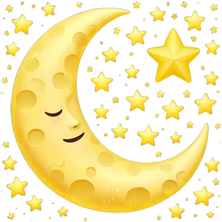 Crescent Moon With Clouds And Stars  emoji