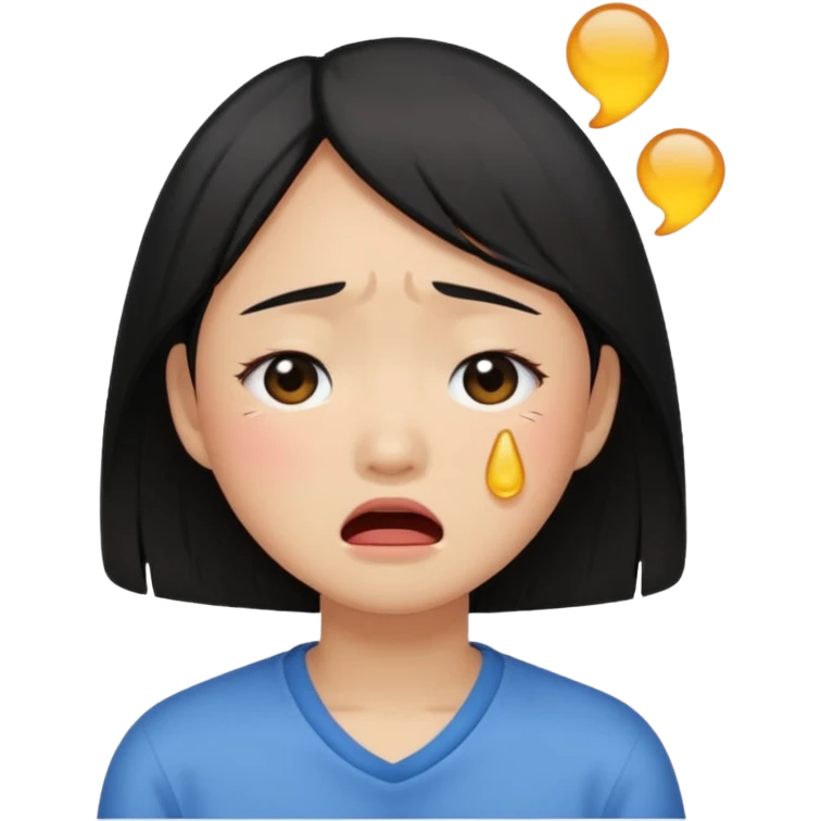 Asian girl crying more like this 😭 emoji