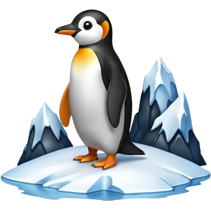 penguin looking to ice mountains emoji