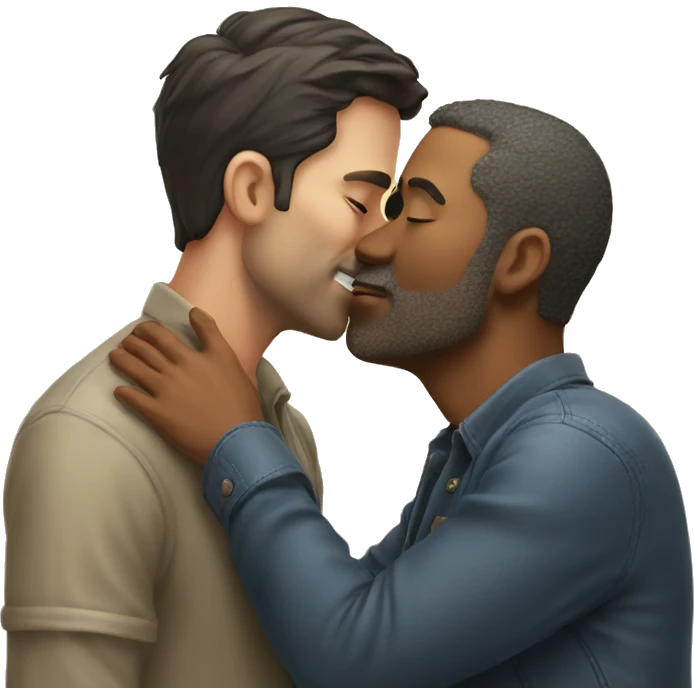 Man kissing a man emoji