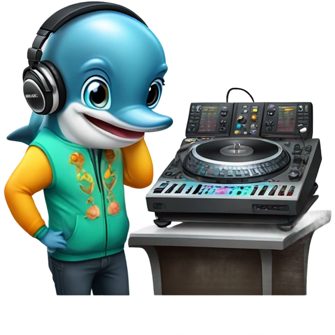 Dolphin djing  emoji