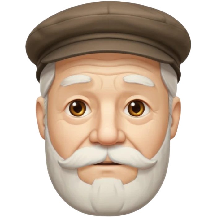 Old man white beard wearing a flat cap emoji