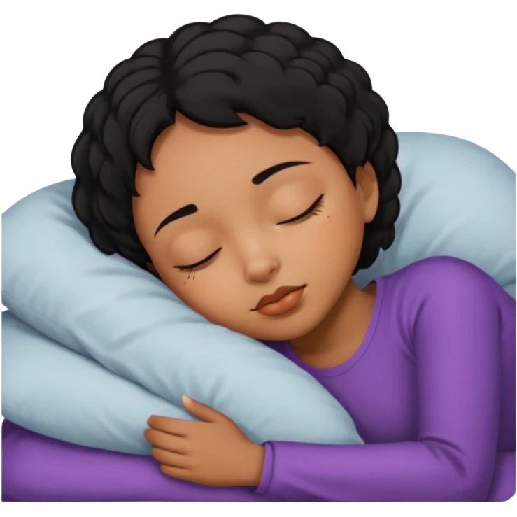 Sleeping black short-haired girl emoji