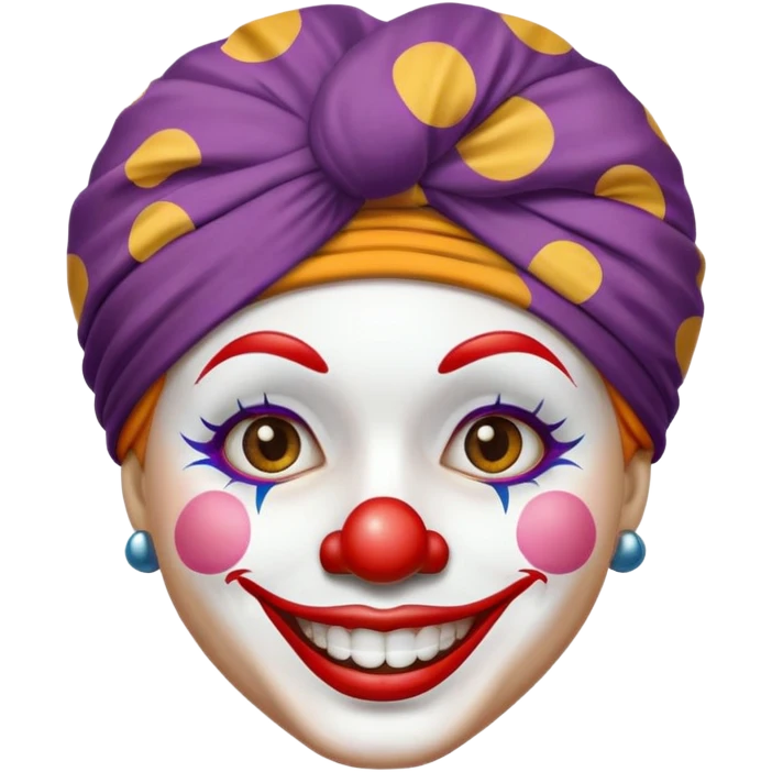 A clown face with turban emoji