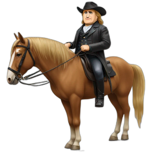 Gérard Depardieu on a horse emoji