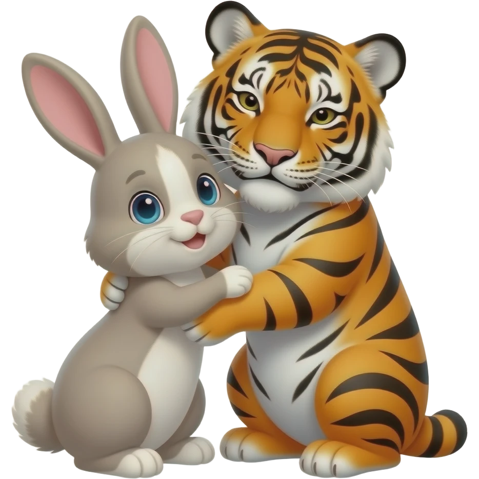 bunny and tiger love emoji