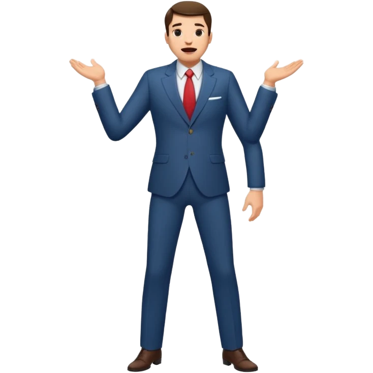 Excited pursed lip full body man emoji with an enormous waist twice the size of the rest of their body emoji