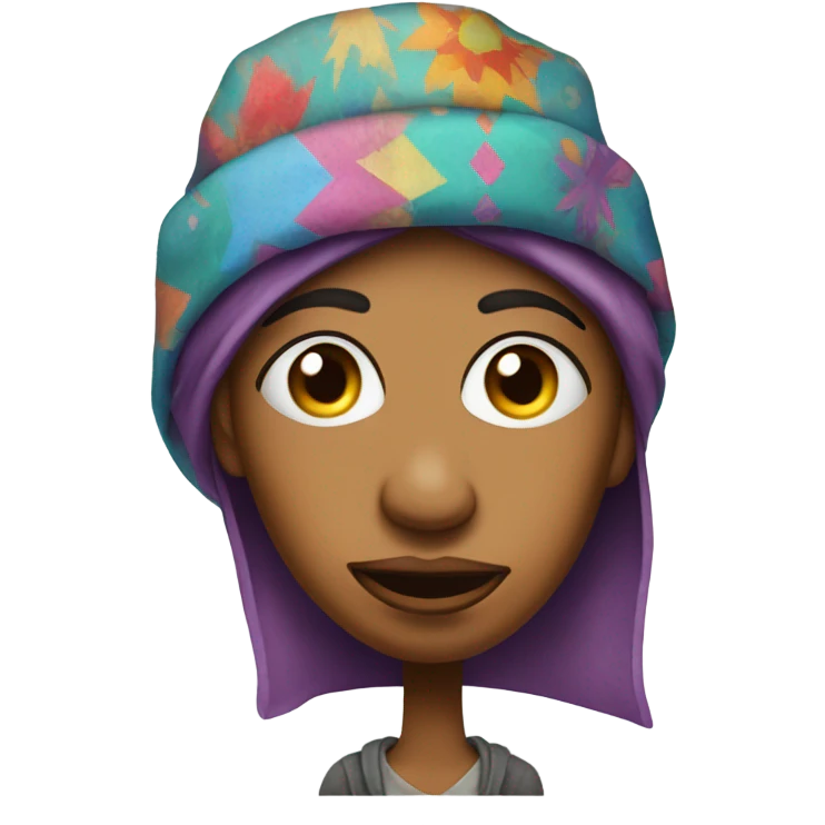 Homeless woman who hates the government but wears a fun hat emoji