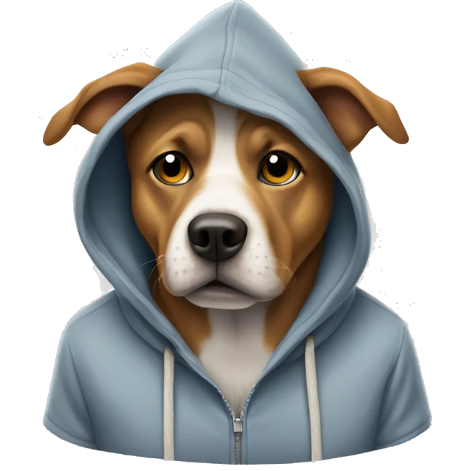 Dog wearing a hoody emoji