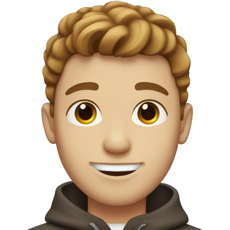 white boy with brown middle part emoji