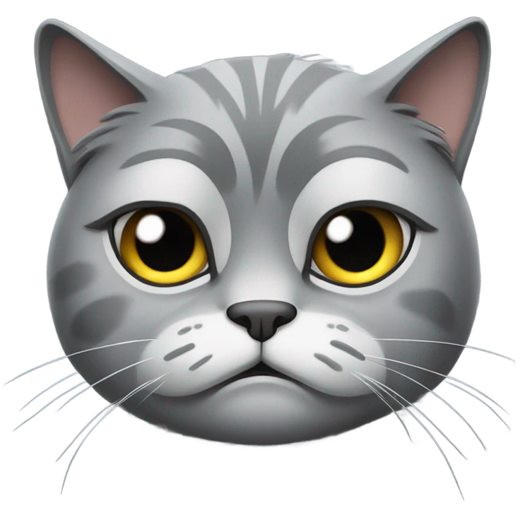 Grumpy gray cat emoji