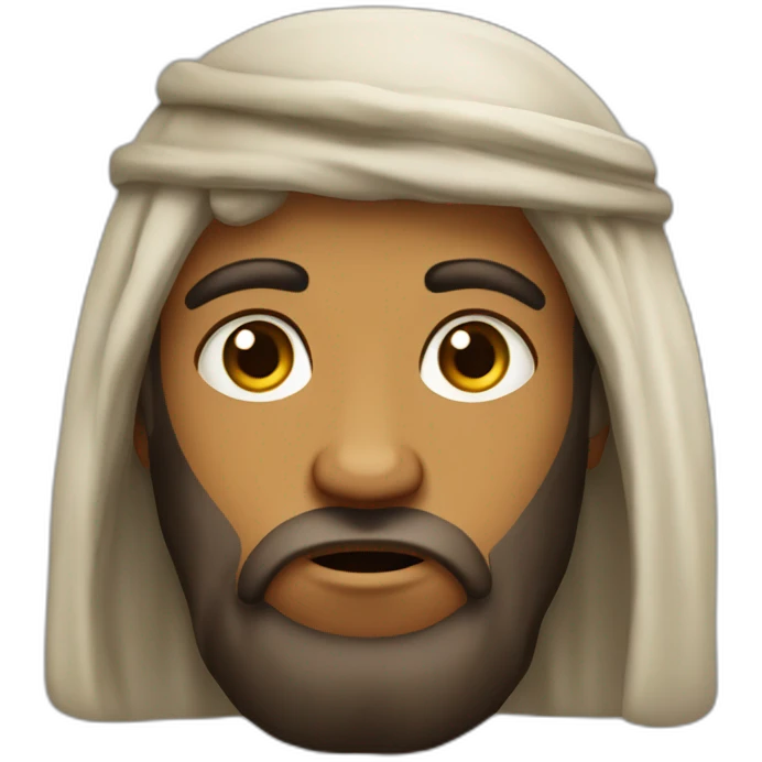 grumpy young ancient israelite man, olive skin emoji