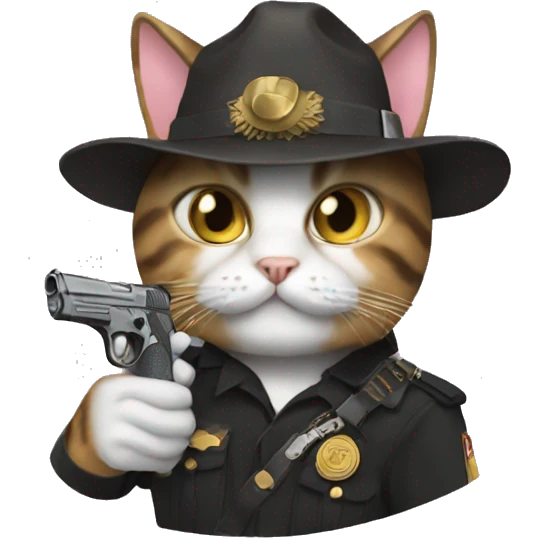 Cat with pistol emoji