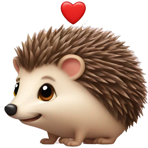 Hedgehog with a heart emoji