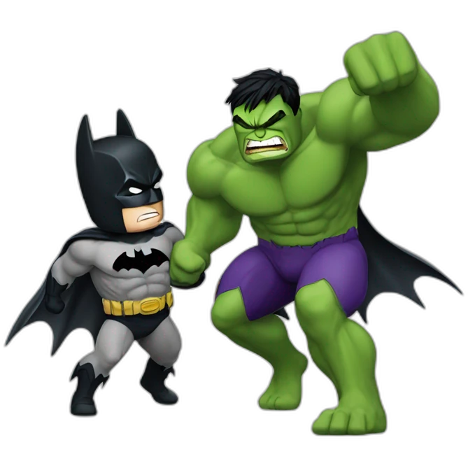batman and hulk fighting emoji
