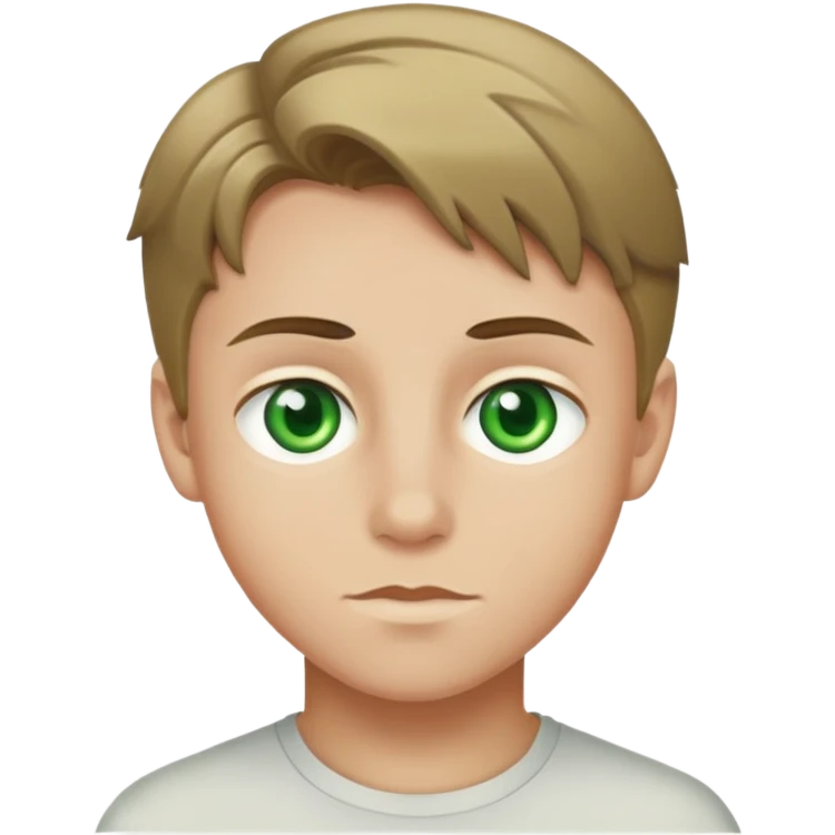 Green eyed boy with dark blonde hair  emoji