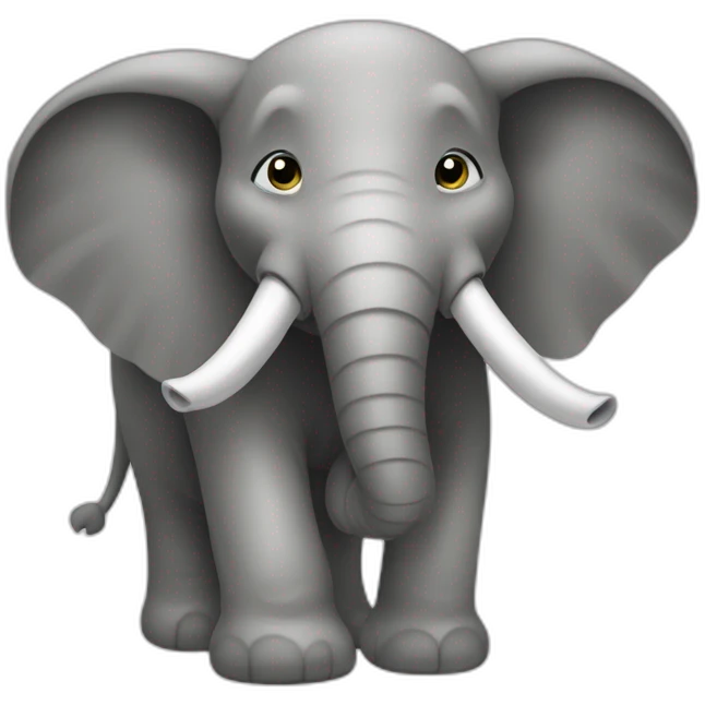 Un chat sur un éléphant emoji