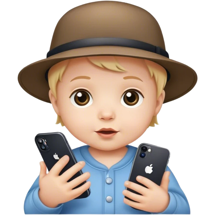  Baby with hat and iPhone 16 pro emoji