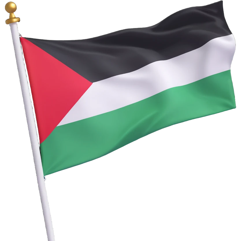 fluttering Palestinian flag emoji