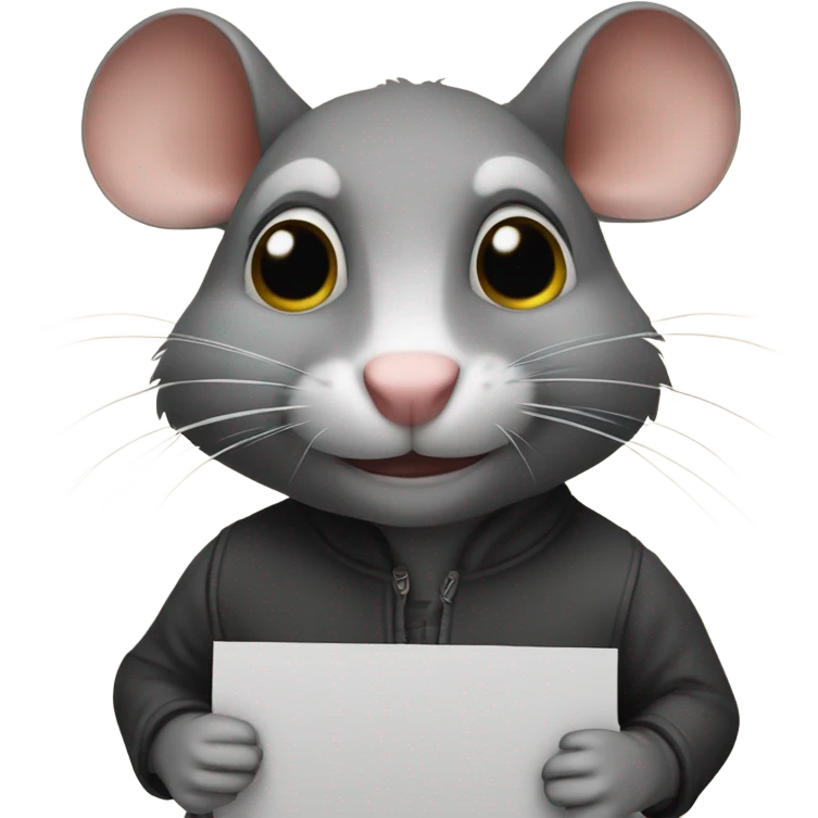 A rat holds a sign with the inscription "Alinght" emoji