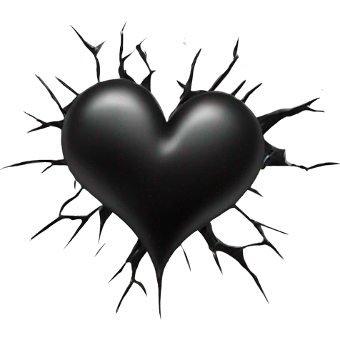 Cracked black heart emoji