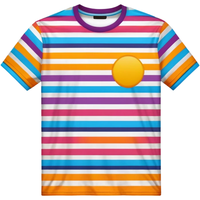 colorful striped graphic tee shirt emoji