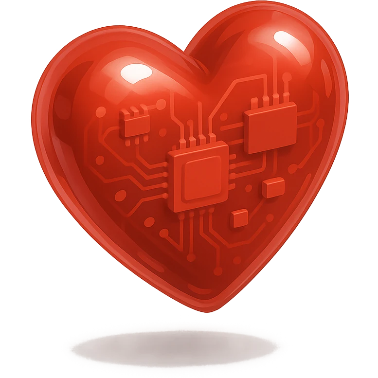 glossy red heart floating gently, with a subtle shadow below emoji