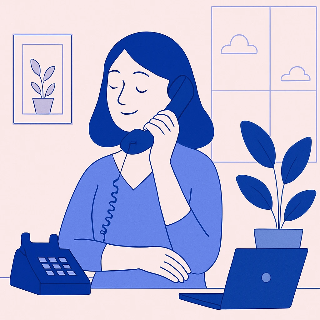 girl talking on telephone in her room emoji