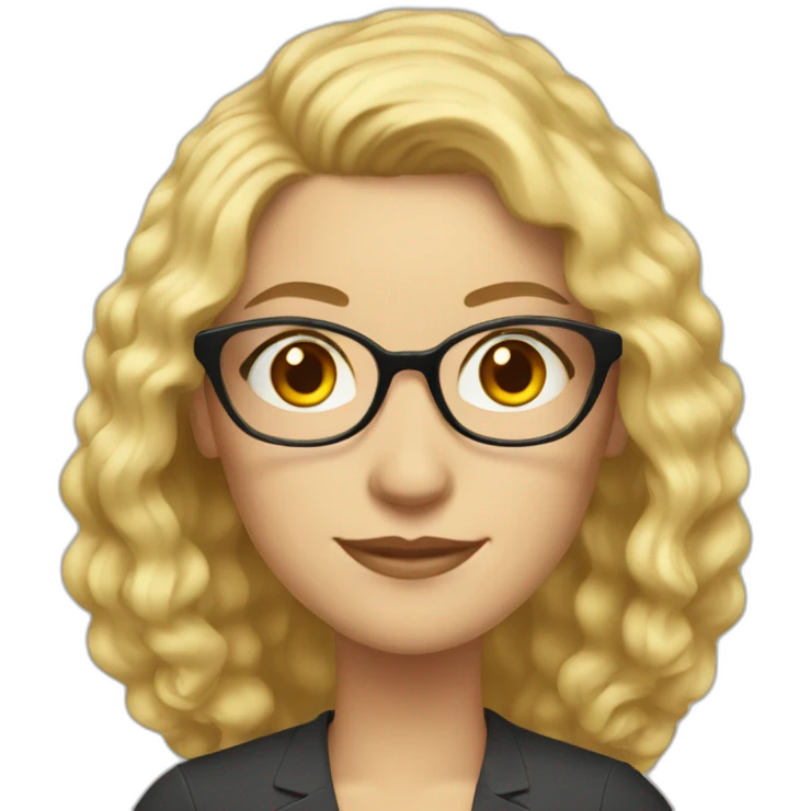 woman blonde hair medium length semi curly hair accountant with glasses emoji
