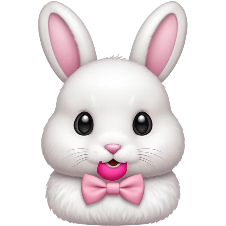 white bunny with pink bowtie emoji