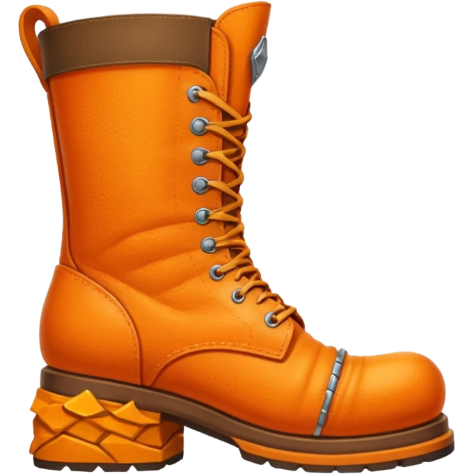 Giant orange boot crushing a person beneath it emoji