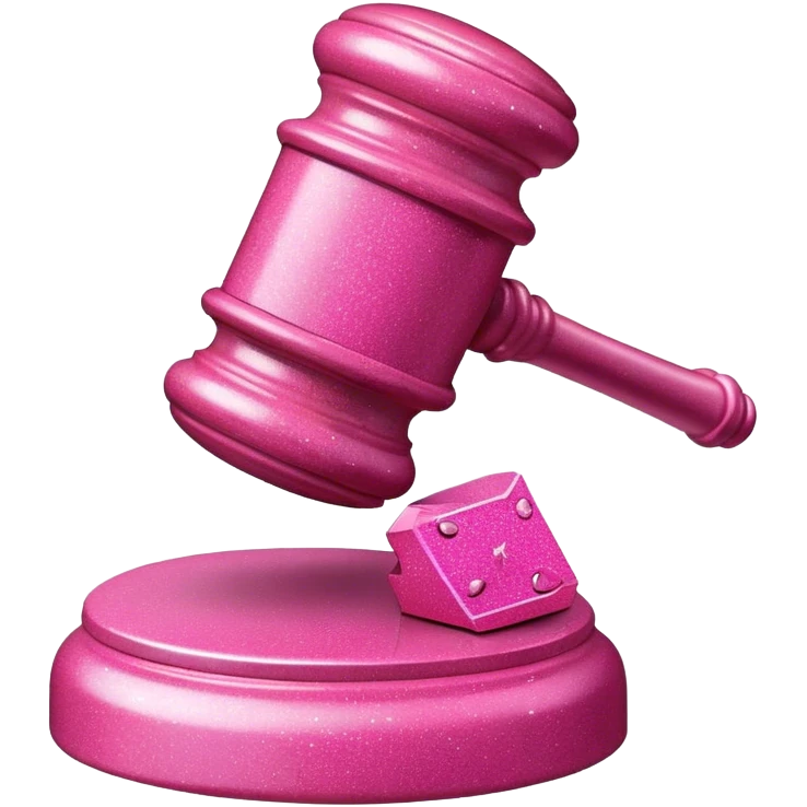 pink glitter gavel emoji