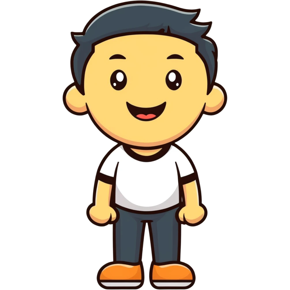cartoon man with a happy expression emoji