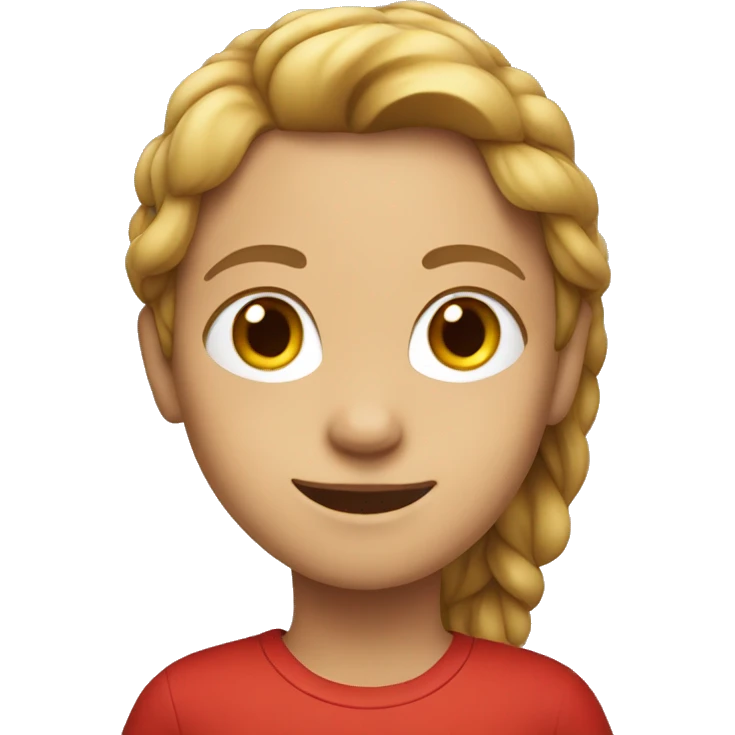 smiling thin girl in red shirt emoji