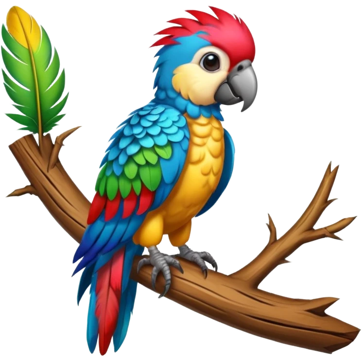 punk parrot, on tree emoji