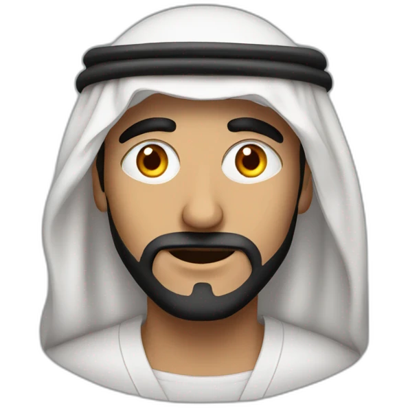 arab man with red koufiyeh covering all face exept eyes emoji