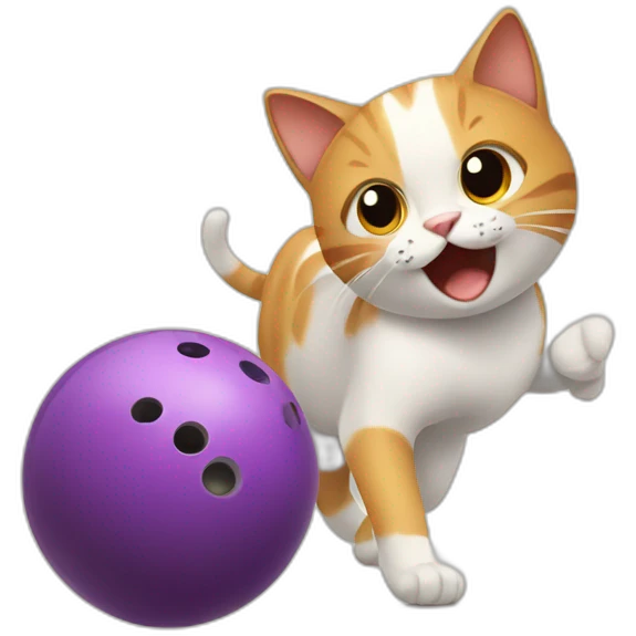 cat playing bowling emoji