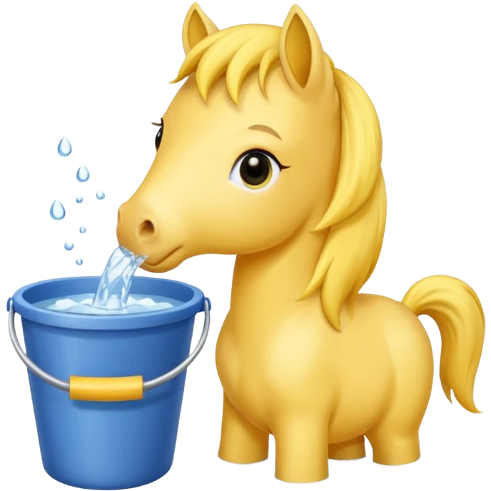 yellow pony drinking emoji