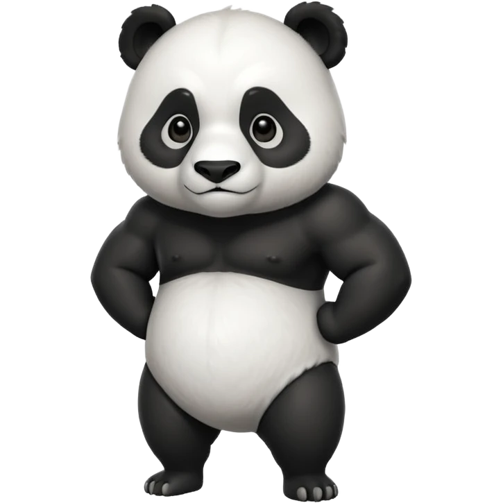 I want something like floppy bird but panda with muscles, but the face is facing right direction emoji