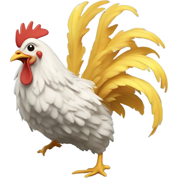 Chicken riding a wave  emoji