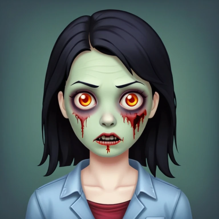 A zombie woman with black hair emoji