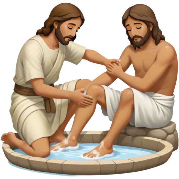 Jesus washes 1 disciples foot emoji
