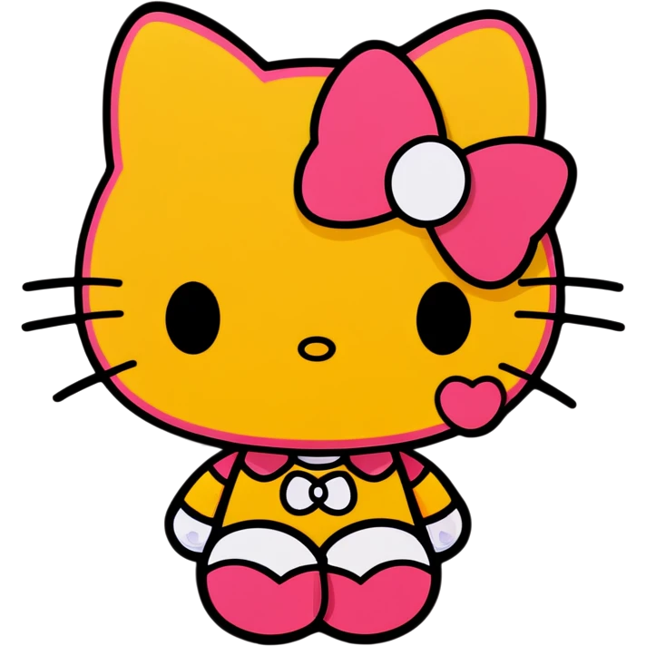 Hello kitty blushing with earring emoji