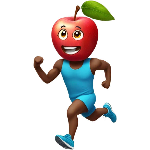 Apple running a marathon emoji