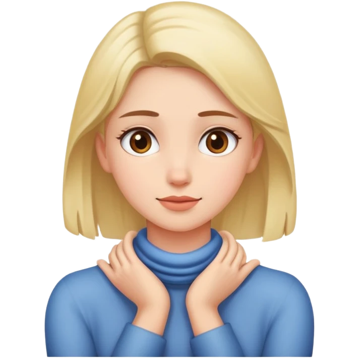girl with hands around her neck emoji