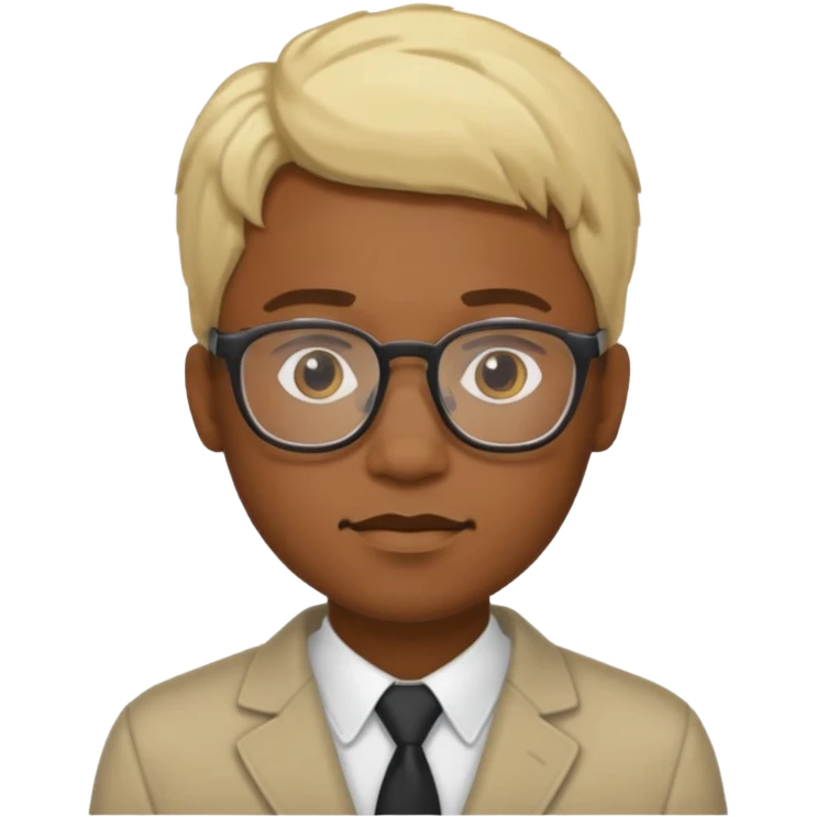 Blonde black man wearing glasses emoji