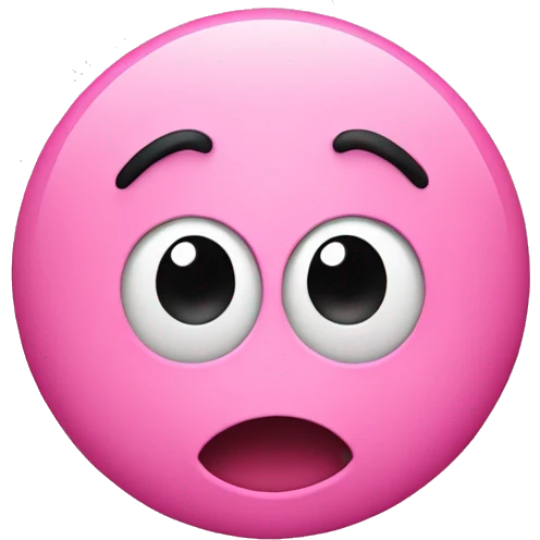 The letter M in pink
 Surprised gesture emoji