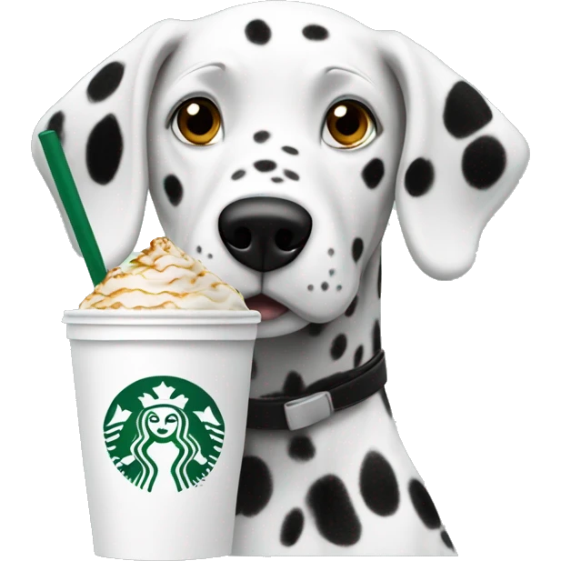 dalmatien drinking starbucks  emoji