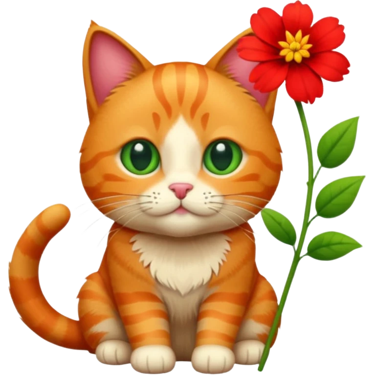 Cat and flower emoji